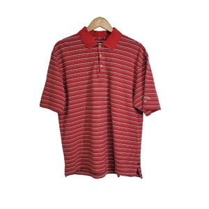 Callaway Red Striped Short Sleeve Golf Polo Shirt Size XL